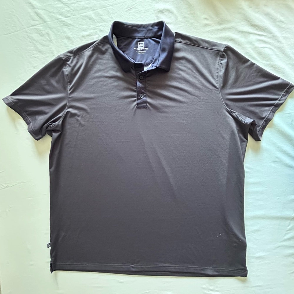 Mizzen+Main Performance Polo Shirt Mens XL Purple/Gray Classic Fit Stretch Golf